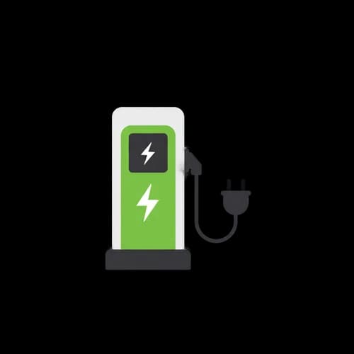 Green electric vehicle charging station icon JPG Image