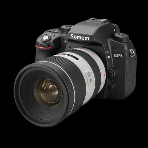 Modern black digital camera with a professional lens JPG Image