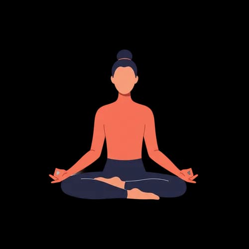 Woman sitting in yoga lotus position meditating