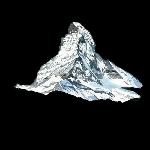 Matterhorn mountain peak with snow in the swiss alps