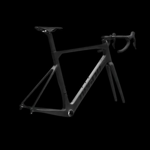Black carbon road bike frame for professional racing