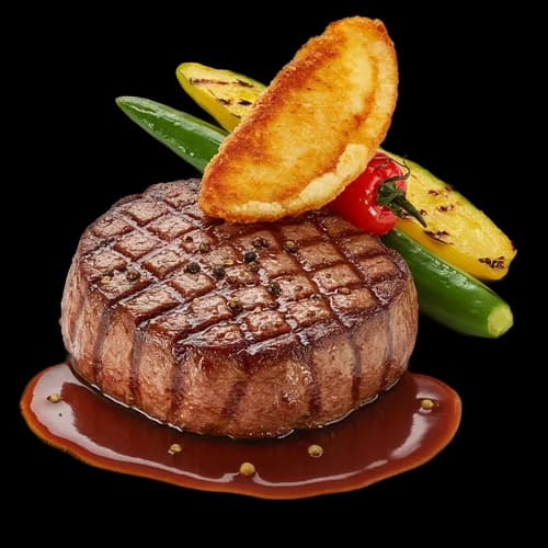 Gegrilltes Rindersteak mit geröstetem Gemüse – kostenloser Download