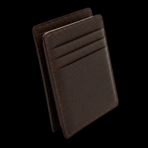 Dompet kartu tipis kulit cokelat untuk kartu kredit unduh gratis