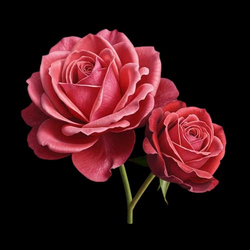 Beautiful red rose flowers blooming on a stem