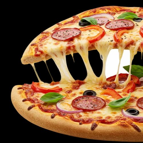 Fatia de pizza fresca com queijo derretido e pepperoni - Download Grátis