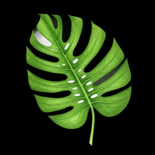 Single green monstera leaf illustration