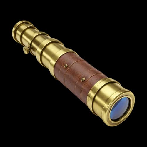 Vintage brass and leather pirate telescope spyglass