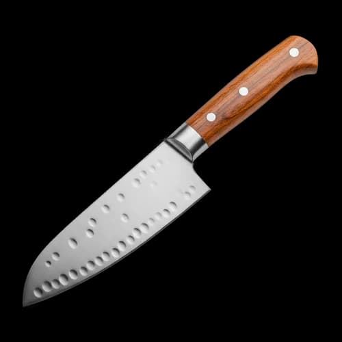 Professional kitchen knife with a wooden handle