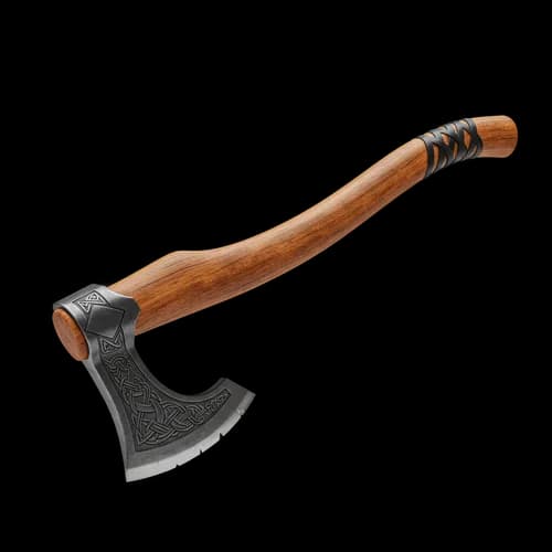 Ascia in metallo rustico PNG con manico in legno per campeggio e bushcraft