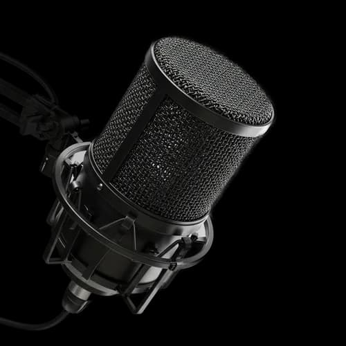 ميكروفون مكثف أسود احترافي بذراع بوم