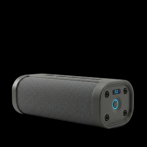 Modern portable wireless bluetooth speaker in black fabric