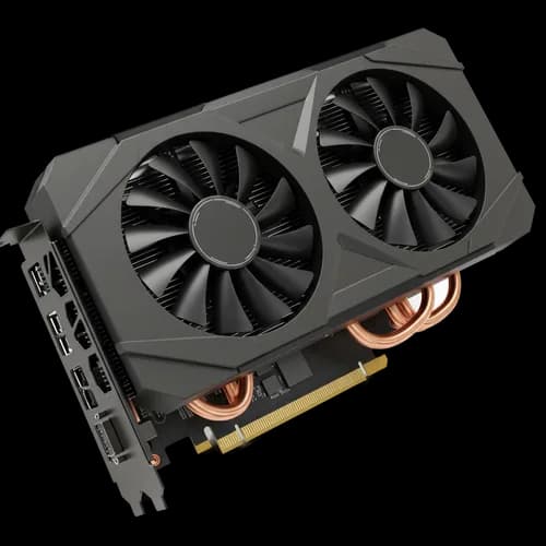 Modern computer graphics card with dual cooling fans