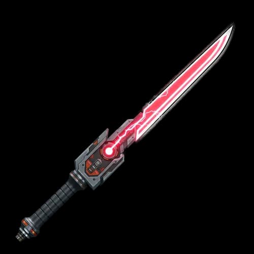 Futuristic red laser sword with high tech glowing blade