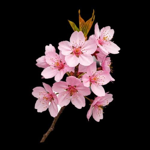 Beautiful pink cherry blossom flowers on a branch