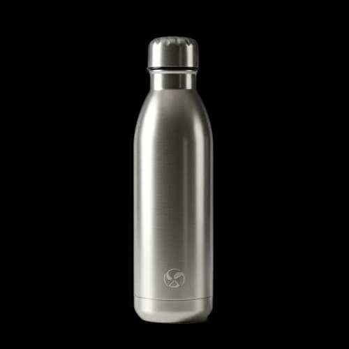 Metallic reusable water bottle for sport and travel