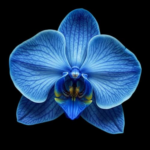 Beautiful single blue orchid flower head