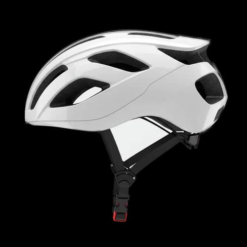 White bicycle helmet for safe road cycling and sport