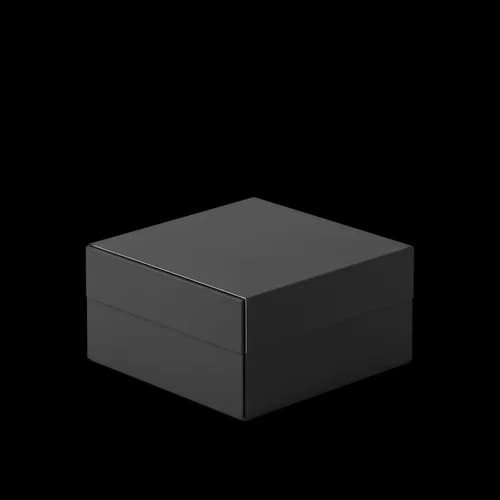 Small black square box container