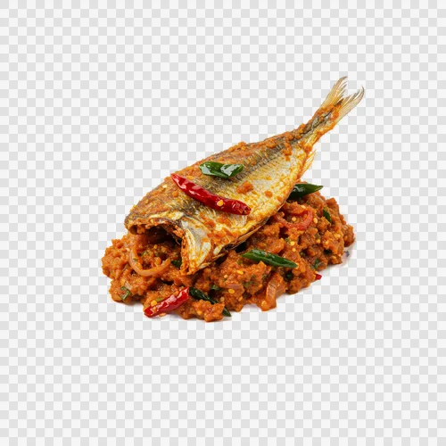 شوتکی وورتا ماهی خشک کوبیده فلفل پیاز شفاف PNG