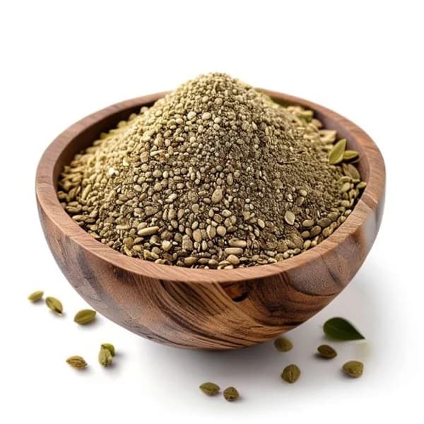 101. Ultra Realistic Fenugreek Seed Whole Form And Ground Powder Displayed Toget