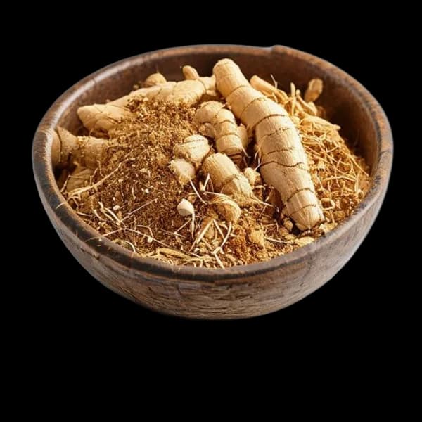 118. Ultra Realistic Dry Ginger Whole Form And Ground Powder Displayed Together