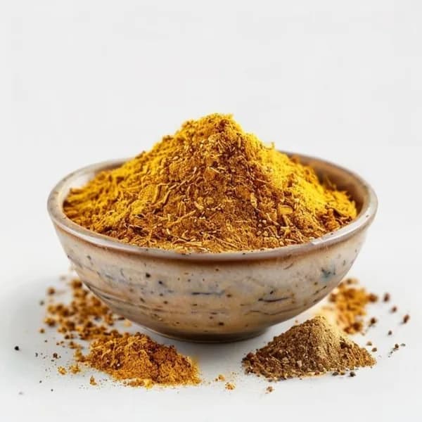 Saffron Ultra Realistis: Utuh & Bubuk dalam Mangkuk, 8K PNG