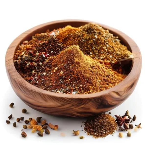 Garam Masala Ultra Realistico - Intero e in Polvere in Ciotola di Legno