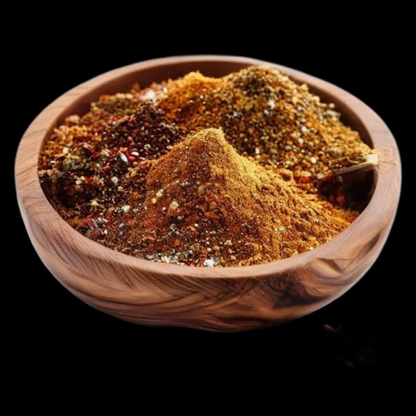 131. Ultra Realistic Garam Masala Whole Form And Ground Powder Displayed Togethe