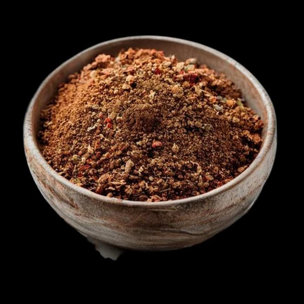 138. Ultra Realistic Sumac Whole Form And Ground Powder Displayed Together In Ru