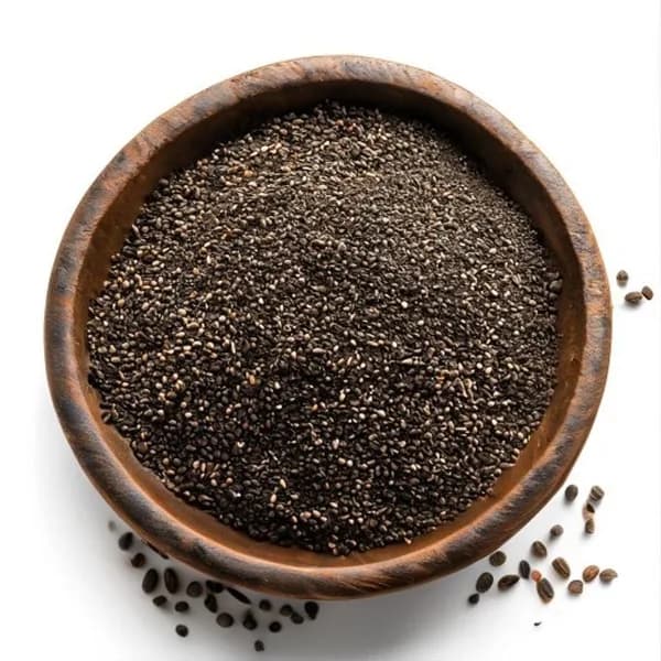 Sesamo Nero Ultra Realistico (Intero e Macinato) in Ciotola Rustica PNG