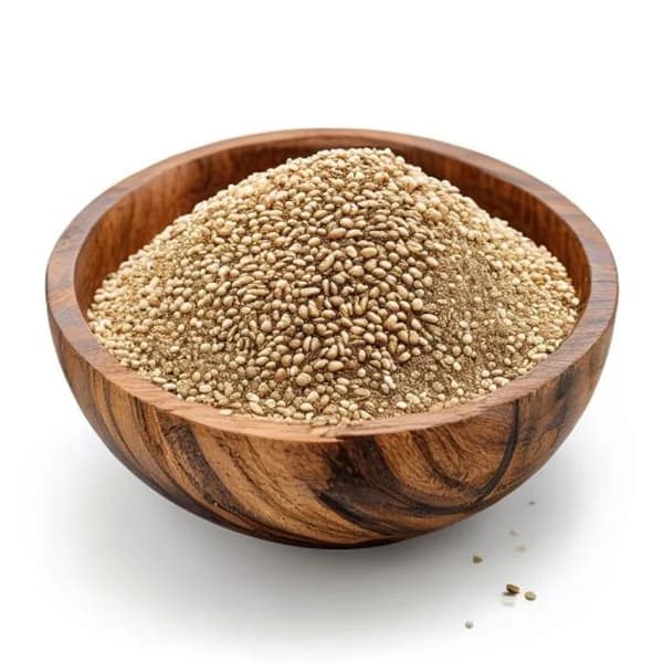 26. Ultra Realistic Sesame Seed Whole Form And Ground Powder Displayed Together