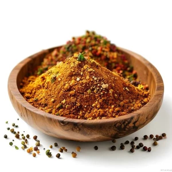 30. Ultra Realistic Curry Powder Whole Form And Ground Powder Displayed Together