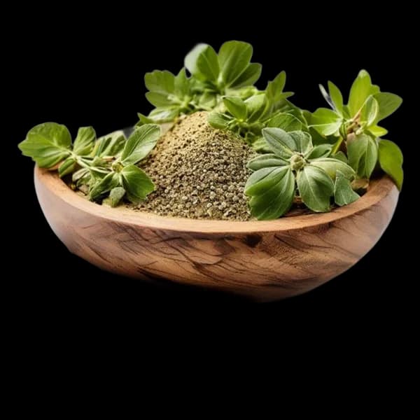 41. Ultra Realistic Oregano Whole Form And Ground Powder Displayed Together In W