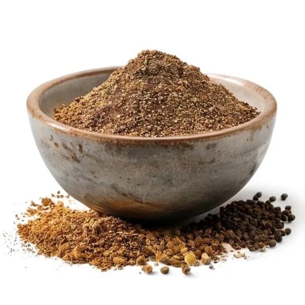 47. Ultra Realistic Nigella Seed Whole Form And Ground Powder Displayed Together