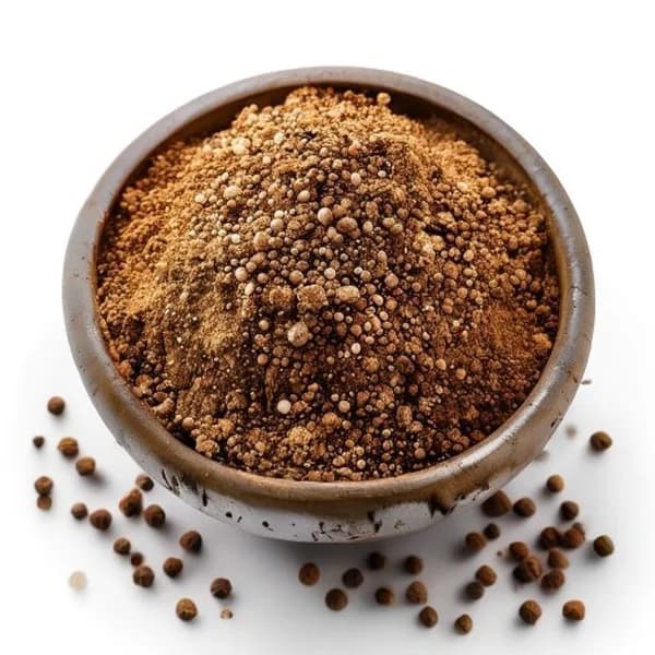 57. Ultra Realistic Clove Whole Form And Ground Powder Displayed Together In Cer