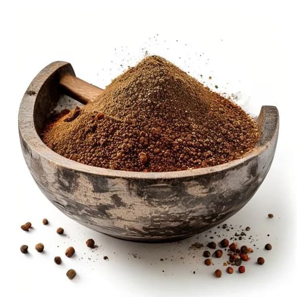 59. Ultra Realistic Mace Whole Form And Ground Powder Displayed Together In Arti