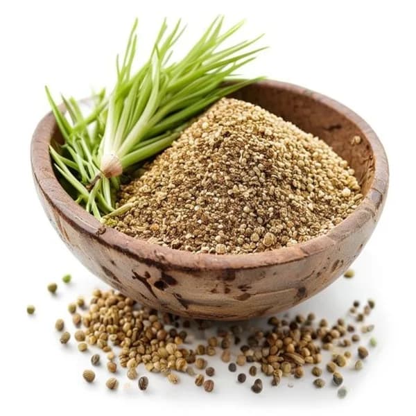 64. Ultra Realistic Fennel Seed Whole Form And Ground Powder Displayed Together