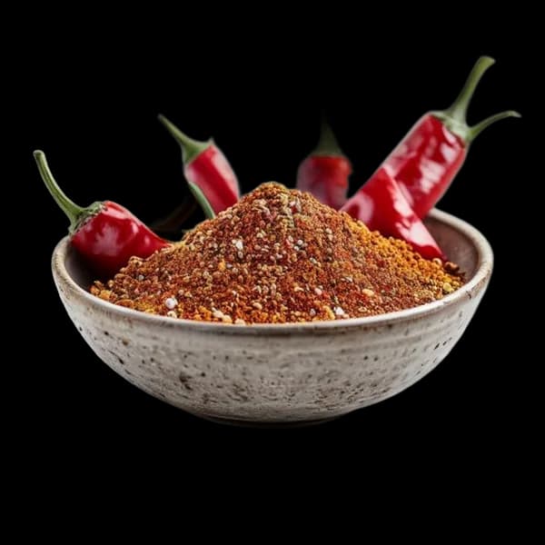 69. Ultra Realistic Red Chili Whole Form And Ground Powder Displayed Together In
