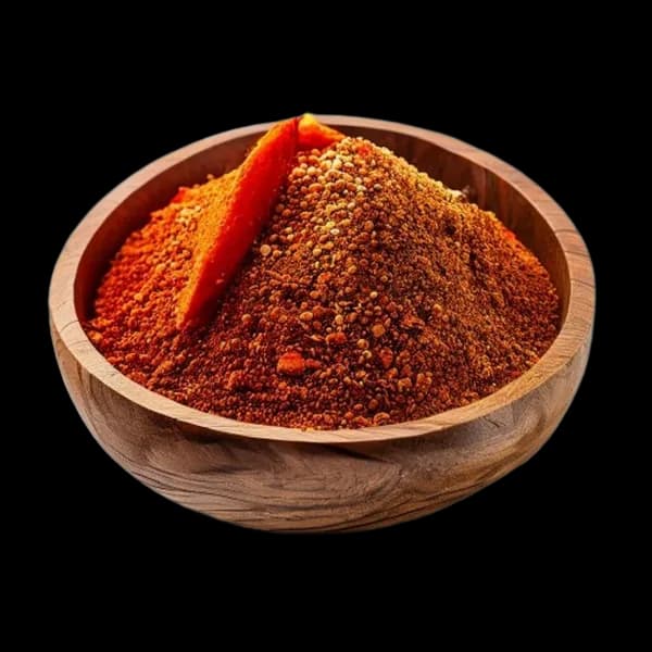 Paprika Ultra Realistica: Intera e Macinata in Ciotola di Legno (8K HD)