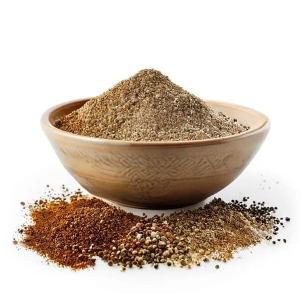 72. Ultra Realistic Ajwain Whole Form And Ground Powder Displayed Together In Ce