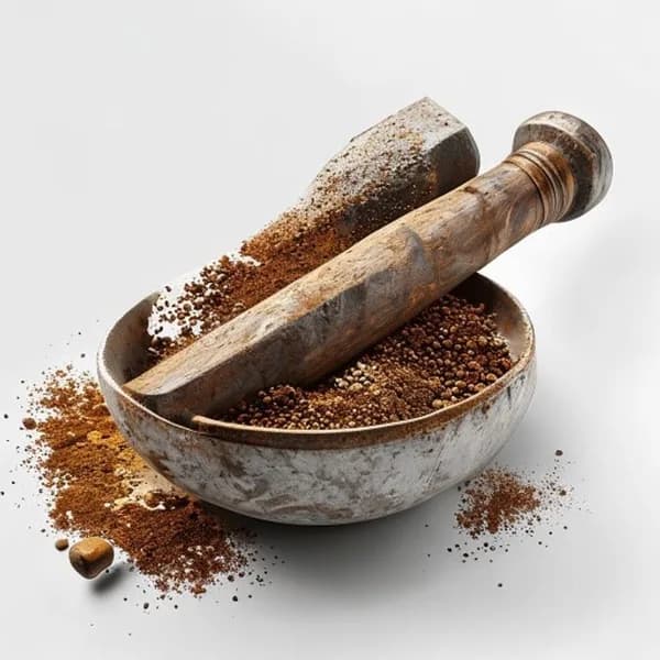 9. Ultra Realistic Mace Whole Form And Ground Powder Displayed Together In Artis