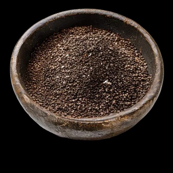 98. Ultra Realistic Black Sesame Whole Form And Ground Powder Displayed Together