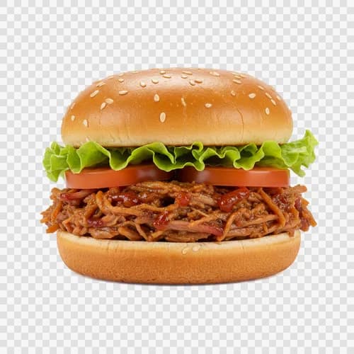american-bbq-pulled-pork-sandwich-briney-bun-transparent-png