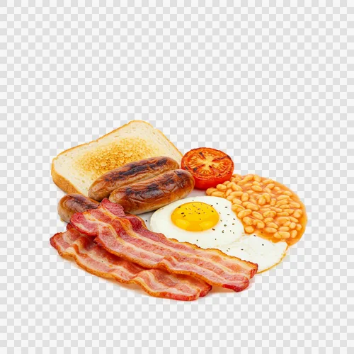 british-full-english-breakfast-eggs-bacon-beans-toast-transparent-png