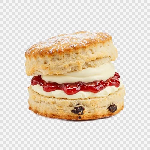 british-scones-clotted-cream-strawberry-jam-transparent-png