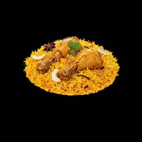Colorful Plate Chicken Biryani Rice Saffron Spices Indian Transparent JPG Image