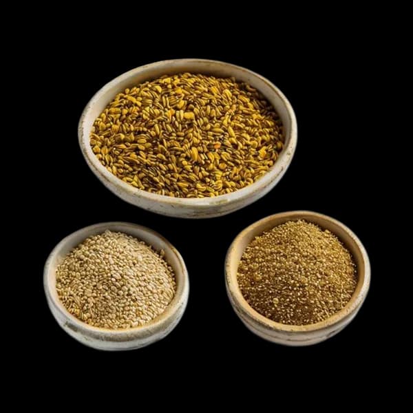 Commercial Catalog Photography Of Mustard Seed Whole And Ground Version Displaye