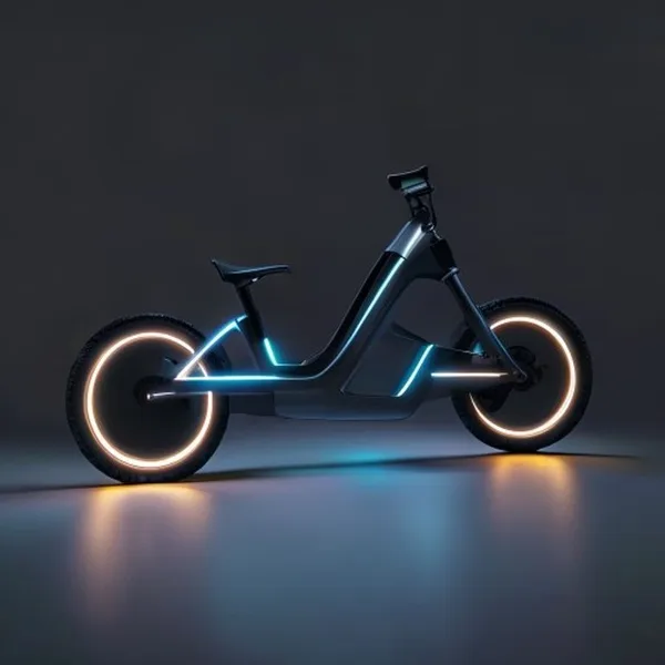 Commercial Product Photography Of A Futuristic Electric Unicycle, Sleek Aerodyna