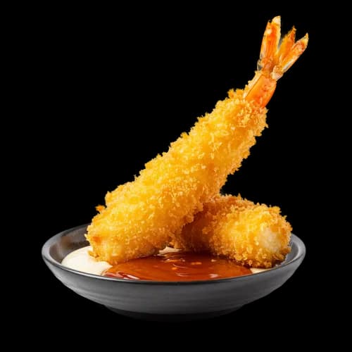 Knusprige Goldene Tempura Garnelen mit Japanischer Dip-Sauce Transparent PNG