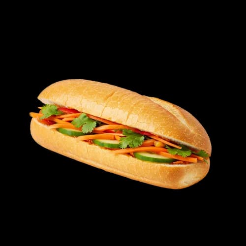 Crispy Vietnamese Banh Mi Sandwich Pickled Vegetables Transparent JPG Image
